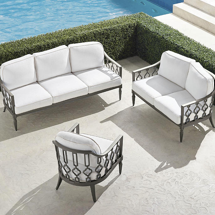 Avery 3-pc. Sofa Set in Slate Aluminum