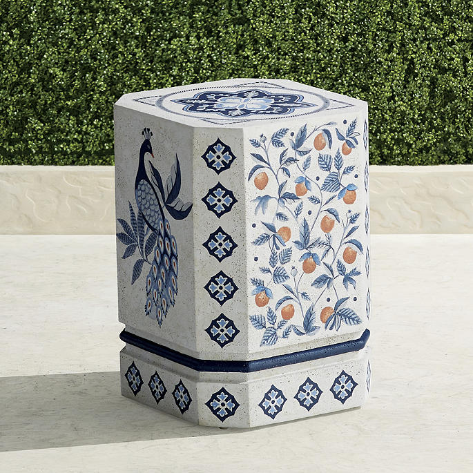 Azura Handpainted Accent Stool