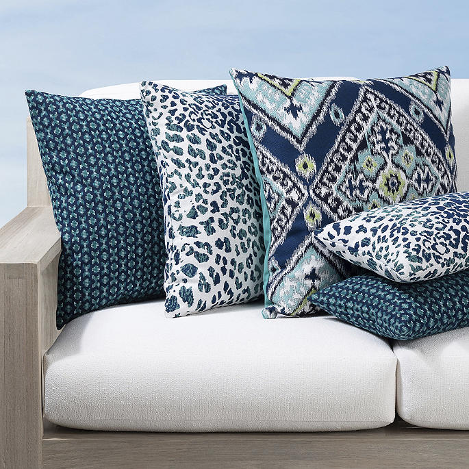 Bold Blues Indoor/Outdoor Pillow Collection by Elaine Smith