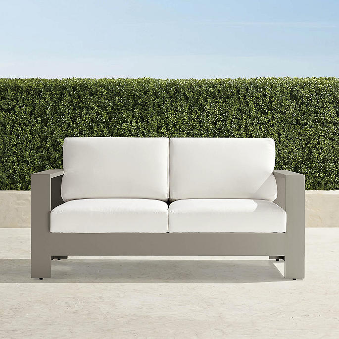 Boretto Loveseat in Matte Dove Aluminum