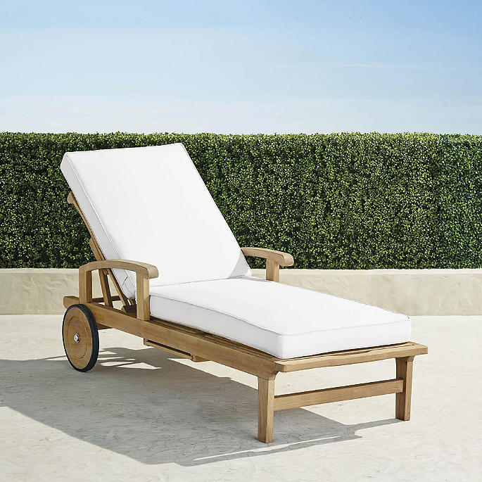 Cassara Chaise Lounge with Cushions in Natural Teak
