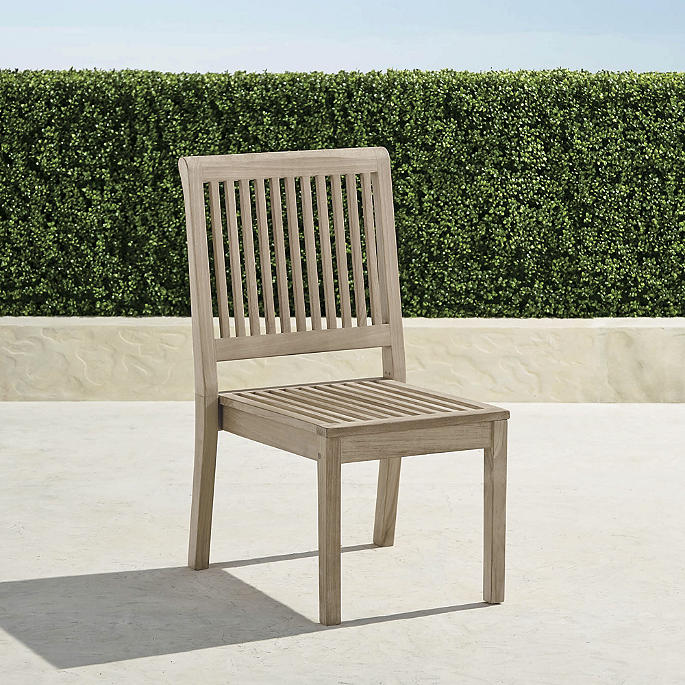 Cassara Stacking Side Chairs in Weathered Teak, Set of Two