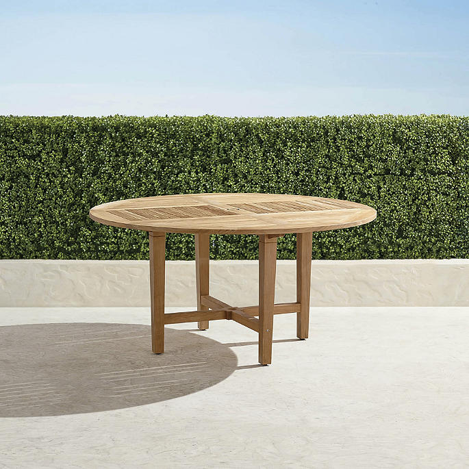 Classic 60\" Round Dining Table in Natural Teak