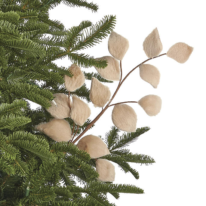 Faux Fur Leaf Stem, Set of Six