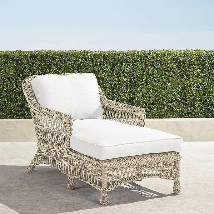 Hampton Chaise in Ivory Wicker