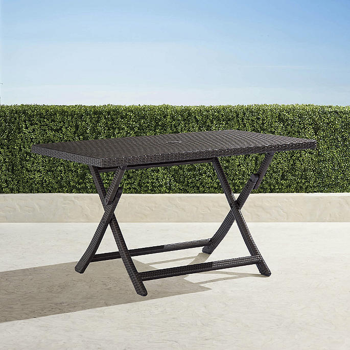 Café Rectangular Folding Table in Wicker