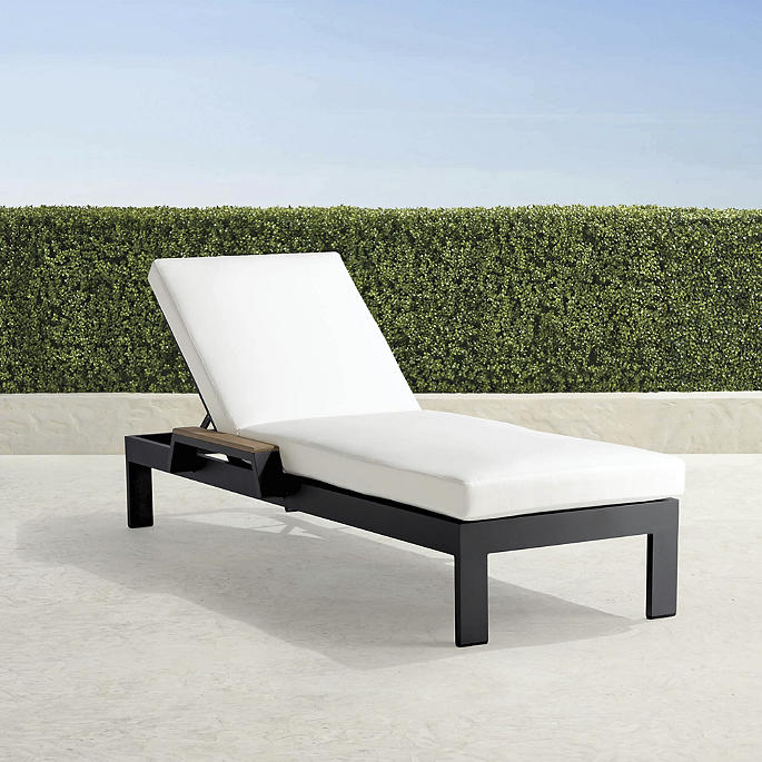 Calhoun Aluminum Chaise in Matte Black Aluminum
