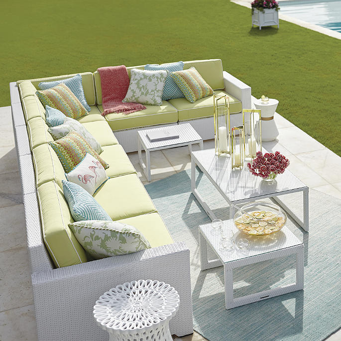 Palermo Modular Seating Collection in White Wicker