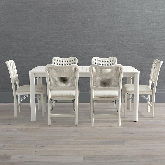 Rectangular Folding Table with Set of Six Chairs